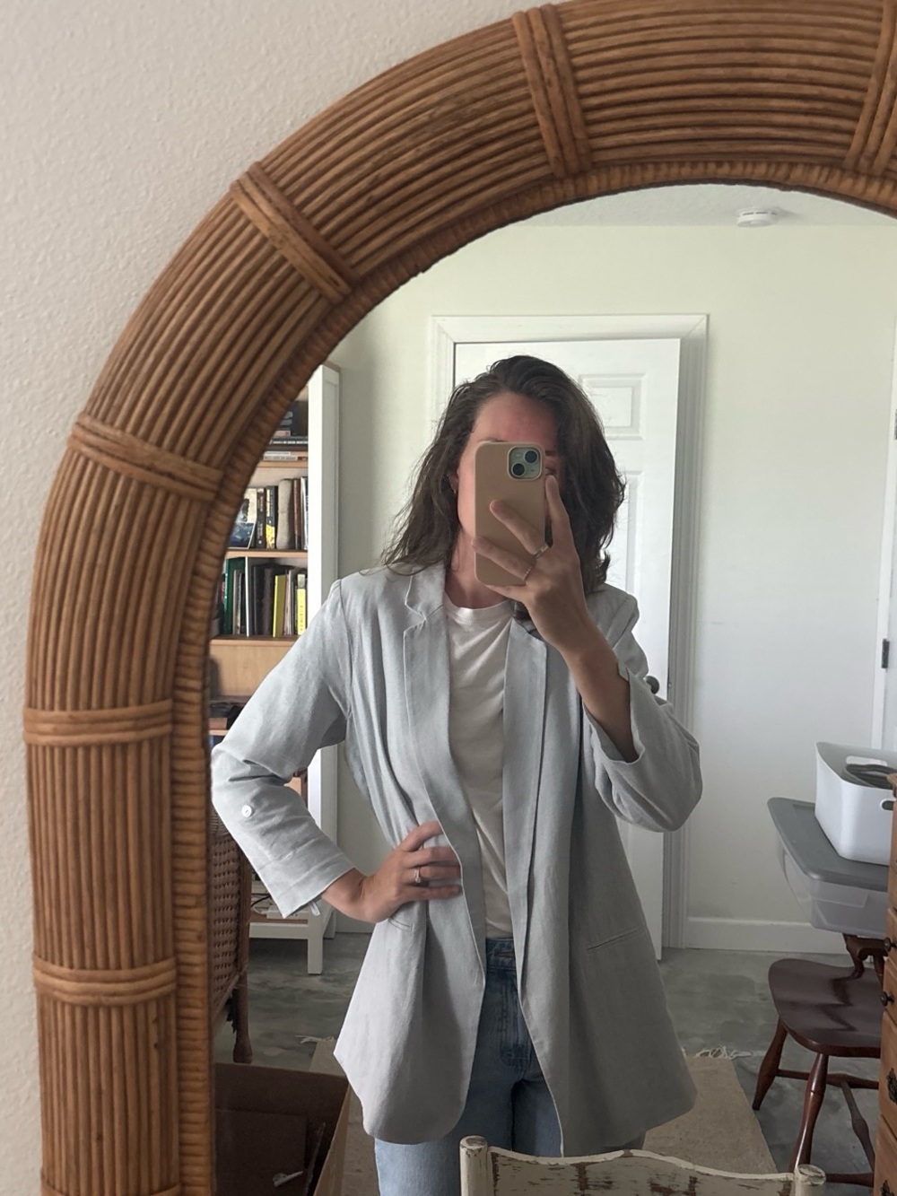 Madison Light Gray Curvy Blazer